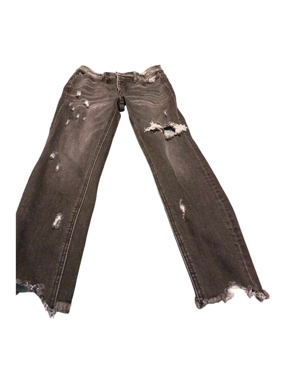 VERVET by Flying Monkey Black Distressed Skinny Jeans With Fayed Hem. GUC. 26